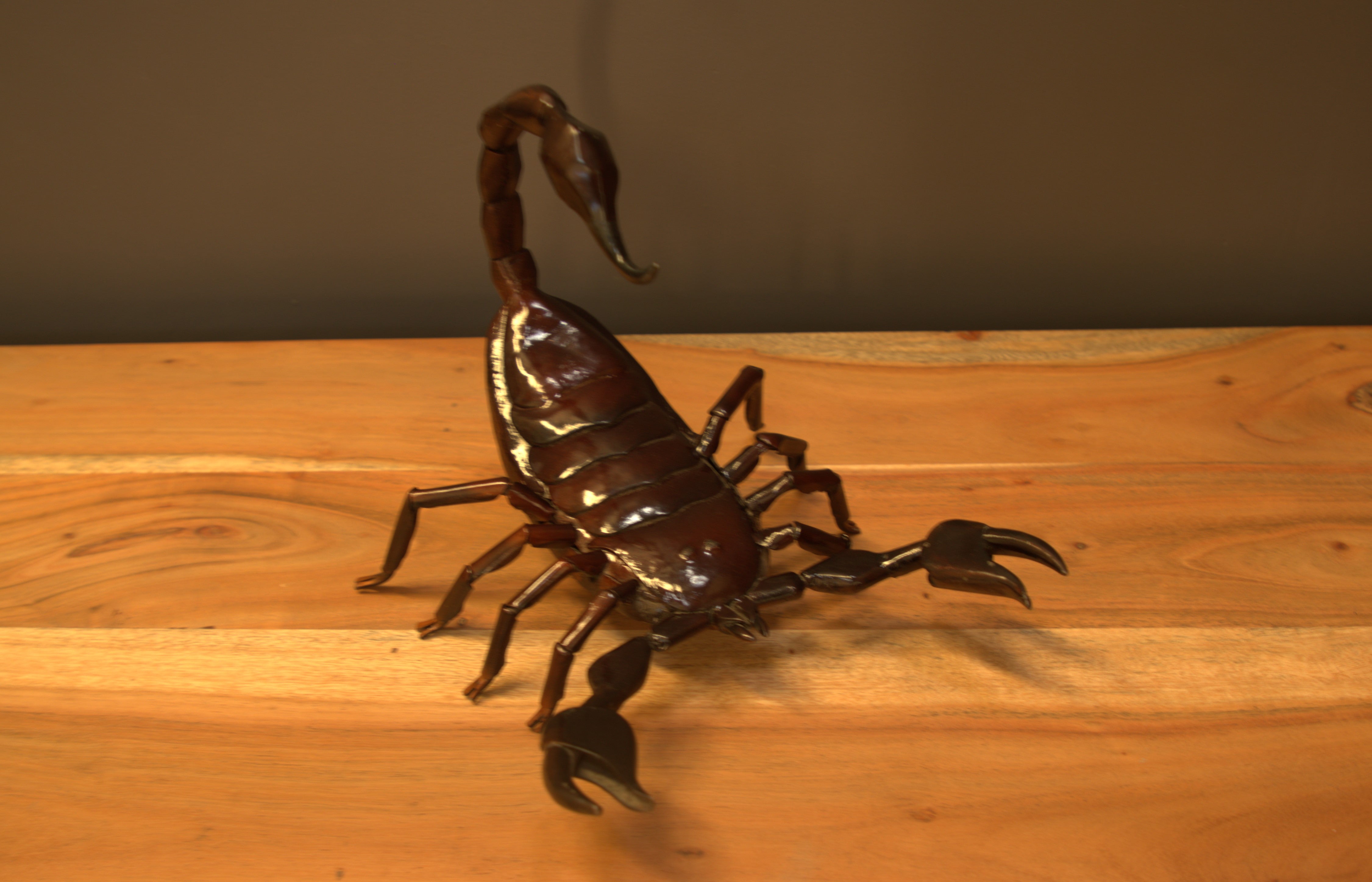 Unique Scorpion Brown Metal Sculpture for Interior