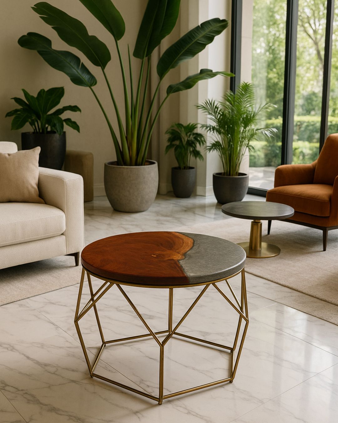 Crescent Grey Moon Table – Celestial Elegance – Unique Centerpiece – 28 x 21 x 18 cm