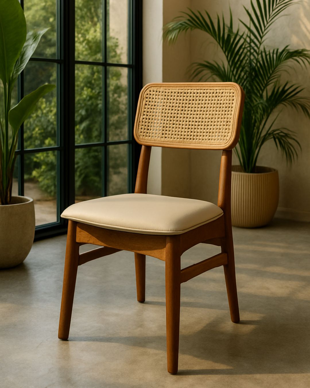Artēmish Caning Chair – Textured Elegance – Stylish Comfort – 47.5 x 55 x 87.5 cm
