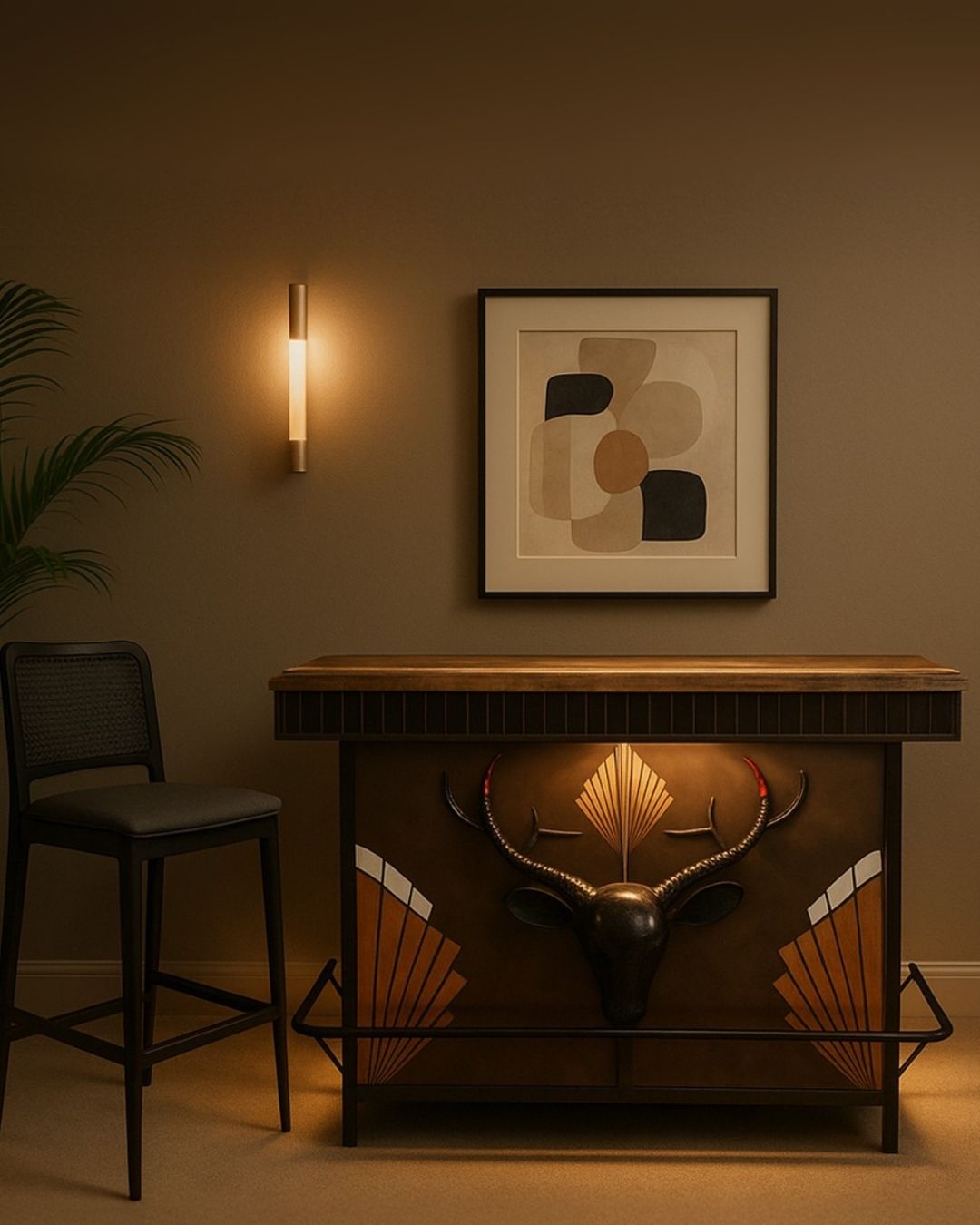 Mango Wood & Metal Bar Counter – Black Buck Inspiration