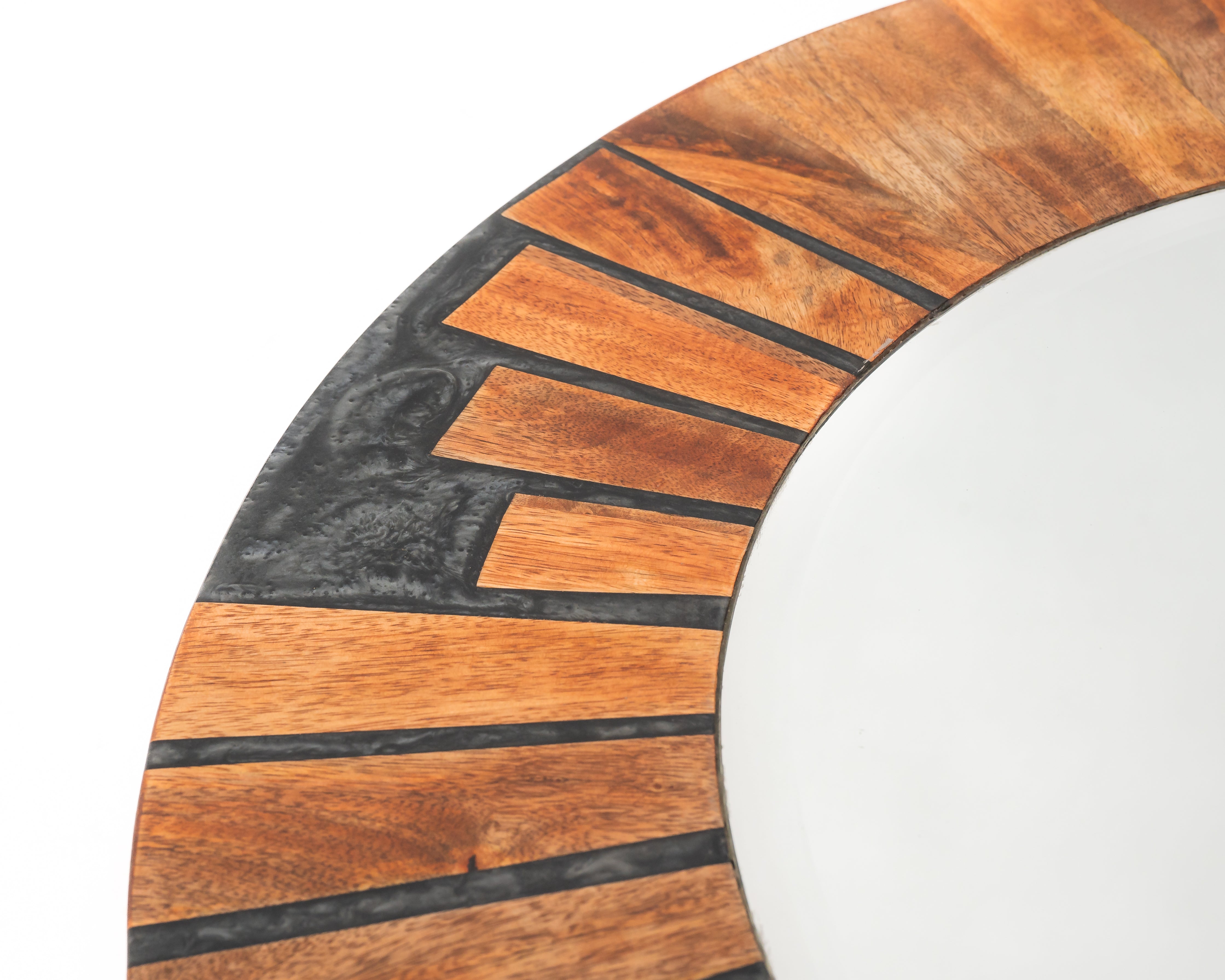 Wooden Batton Wheel Mirror Frame