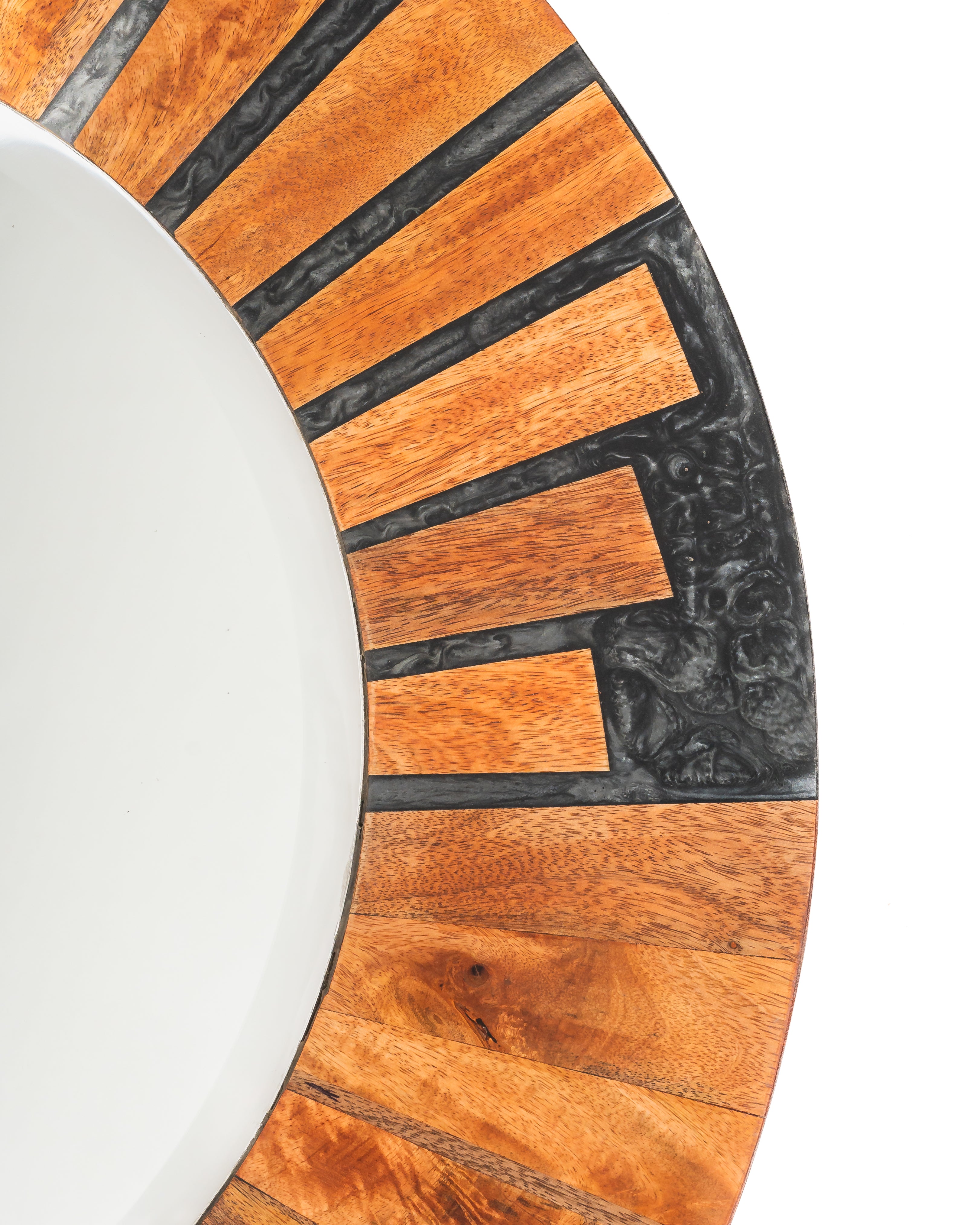 Wooden Batton Wheel Mirror Frame