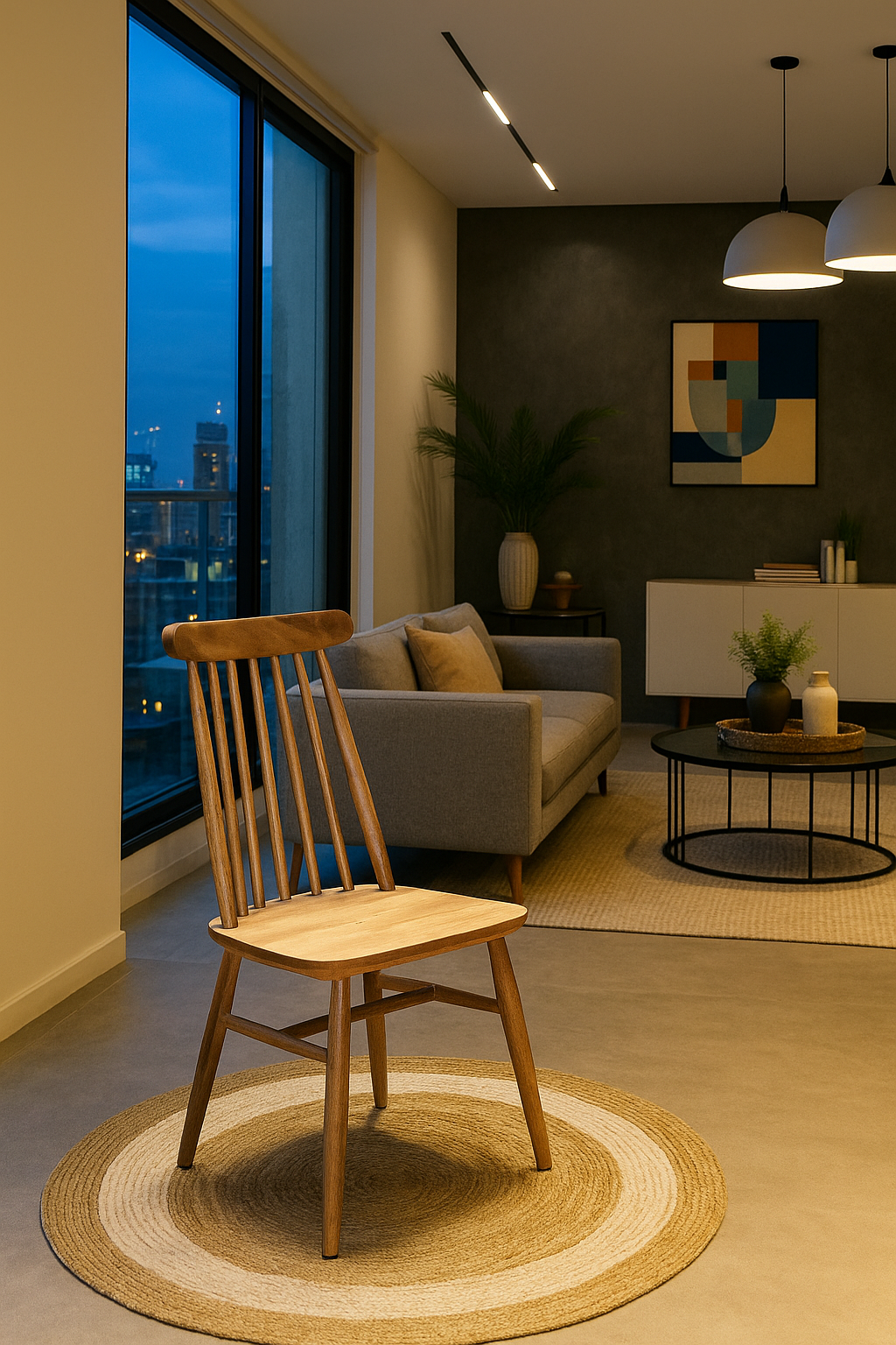 Chair (Natural Finish Acacia Wood) – Eternal Design – Ergonomic Comfort – 97 x 48 x 48 cm