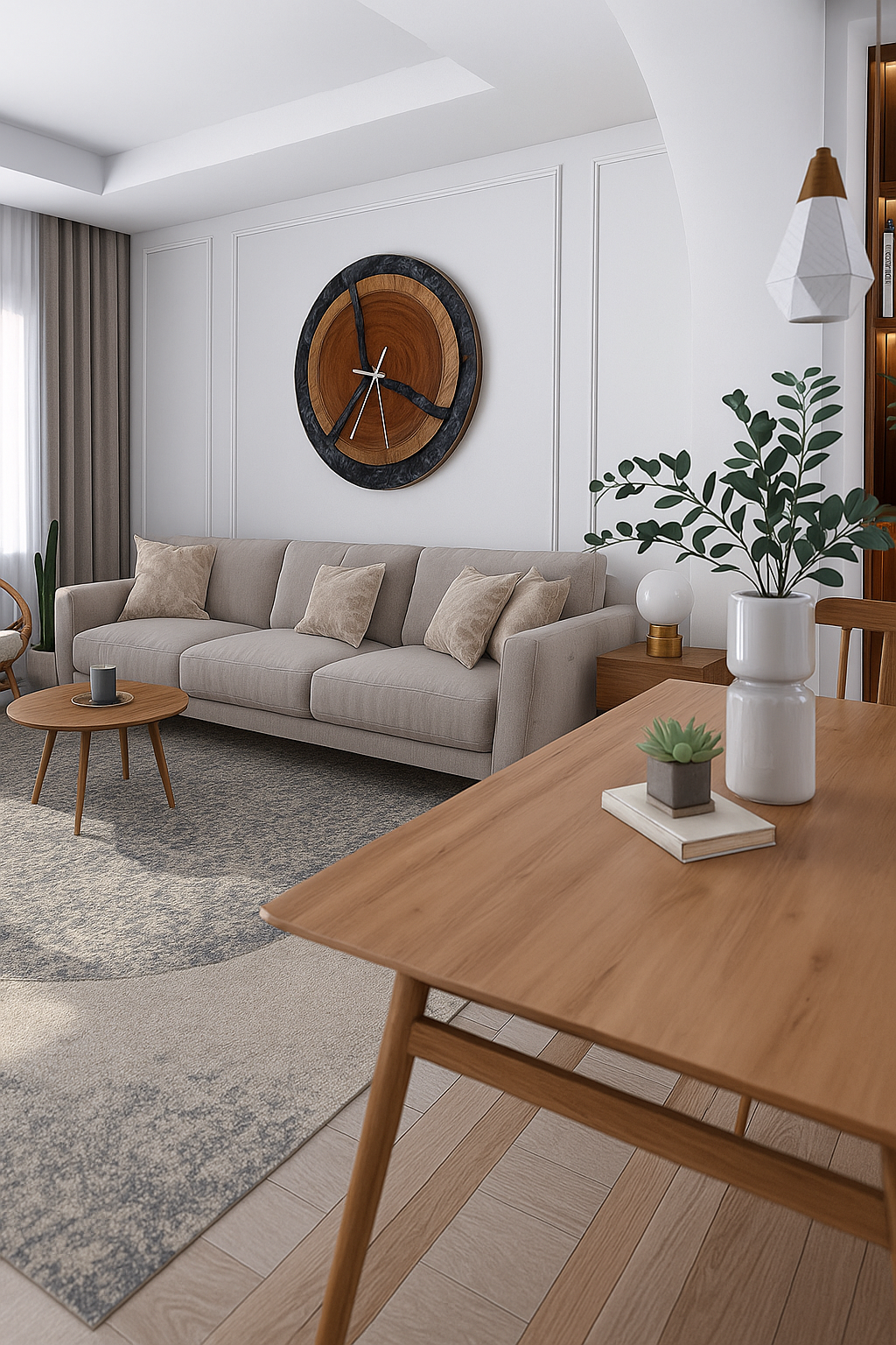 Acacia Wood & Epoxy Wall Clock – Stunning Timepiece