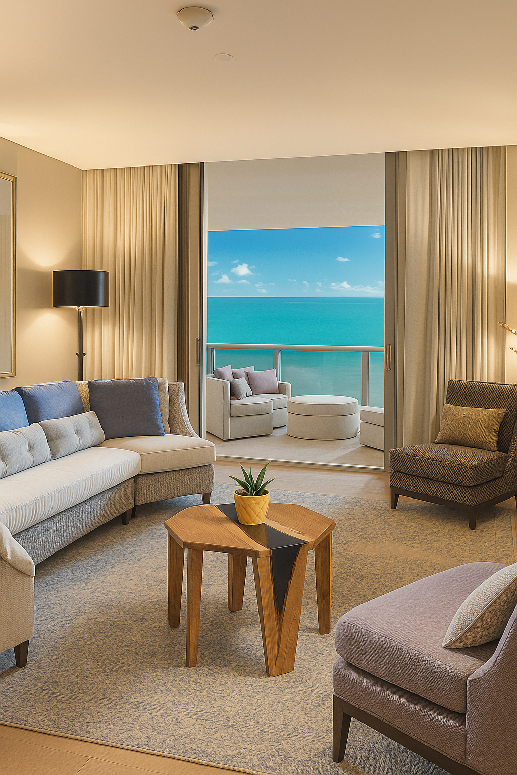 Acacia Wood & Epoxy End Table – Warm Wood with Tinted Black Epoxy