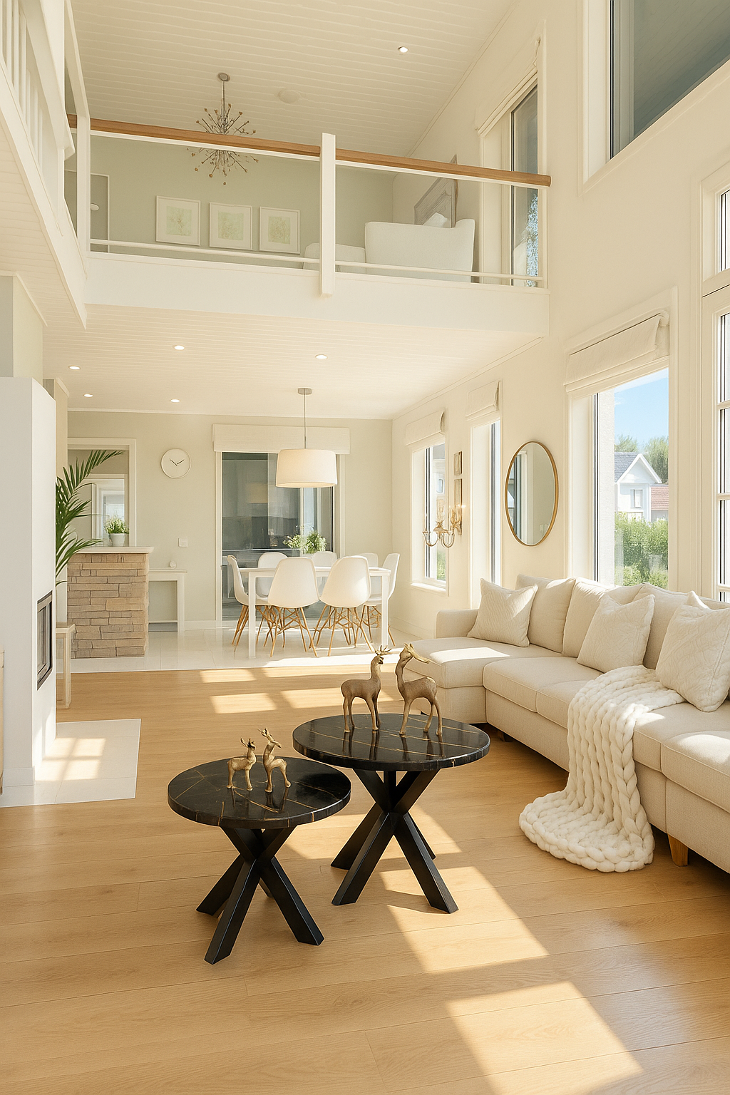 Engineered Wood & Epoxy Nested Tables – Noir & Gold Opulence