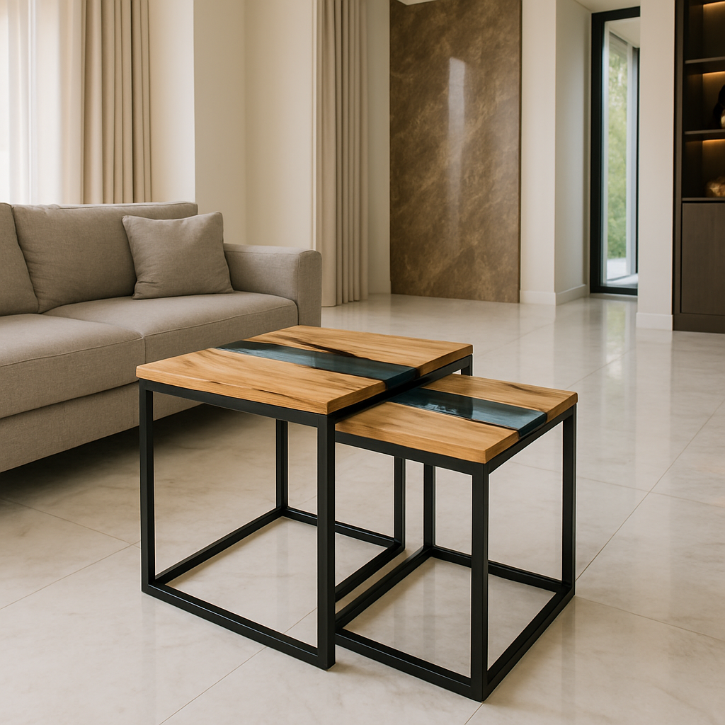 Acacia Wood Epoxy River Table – Contemporary Elegance