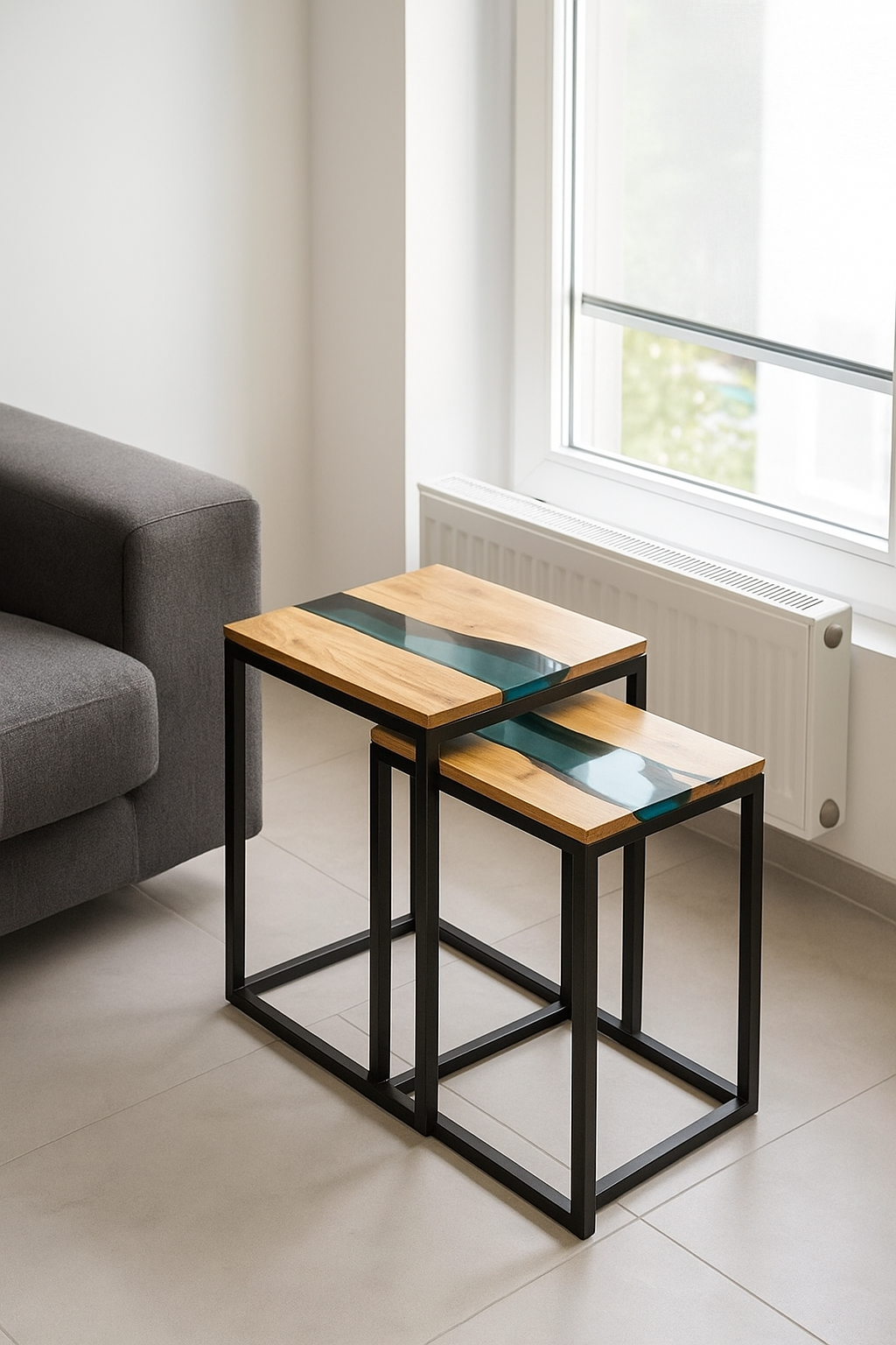 Acacia Wood Epoxy River Table – Contemporary Elegance