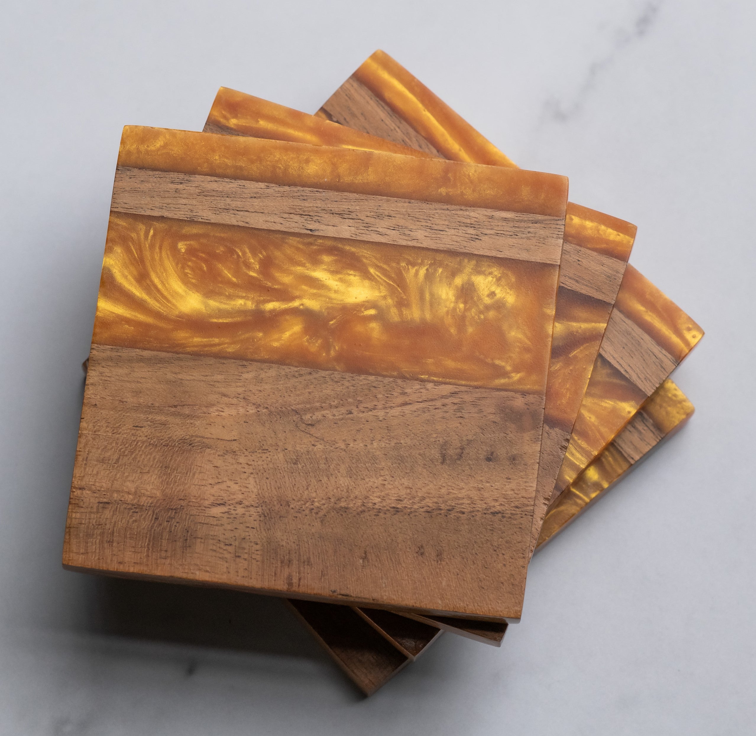 Artemish Epoxy Resin Coaster Set of 4 – Modern Minimalism – Durable and Absorbent – 9" x 9" x 1.5