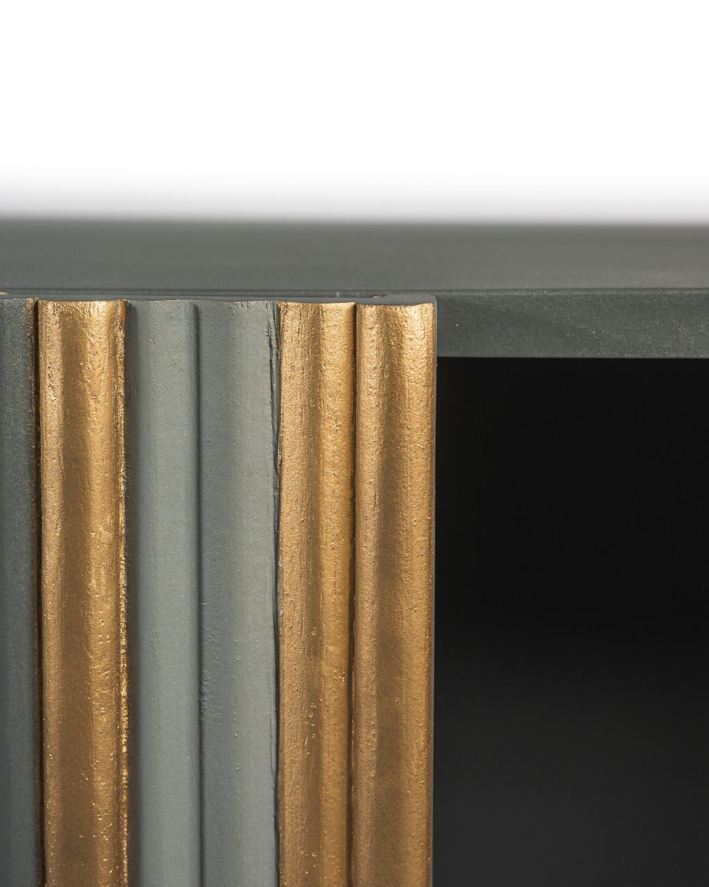 Elegance Redefined: Modern Mangowood Sideboard with Ample Storage in Gray and Gold Finish