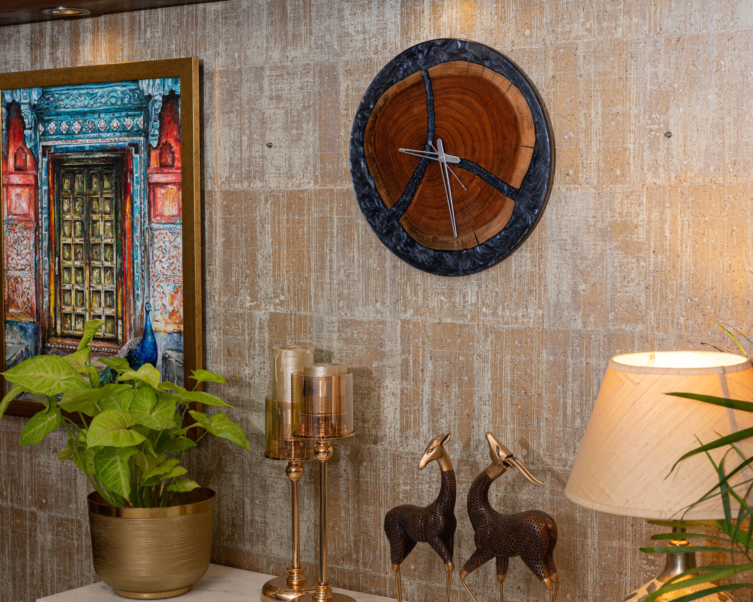 Acacia Wood & Epoxy Wall Clock – Stunning Timepiece