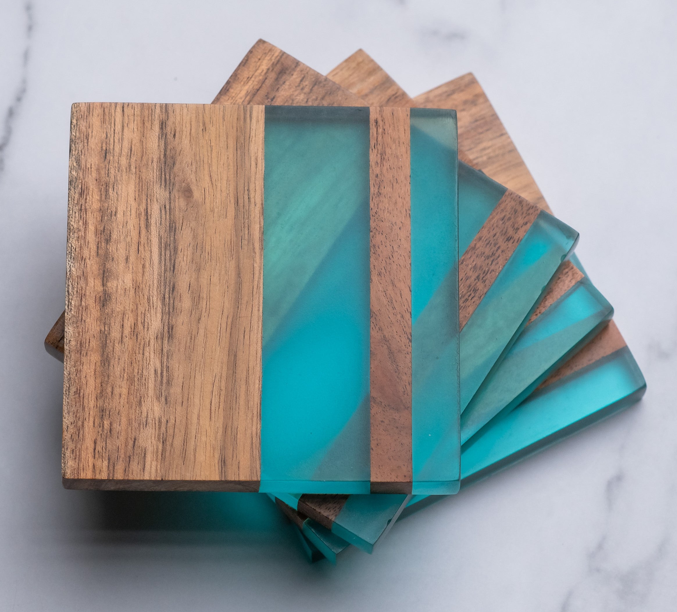 Artemish Epoxy Resin Coaster Set of 4 – Modern Minimalism – Durable and Absorbent – 9" x 9" x 1.5