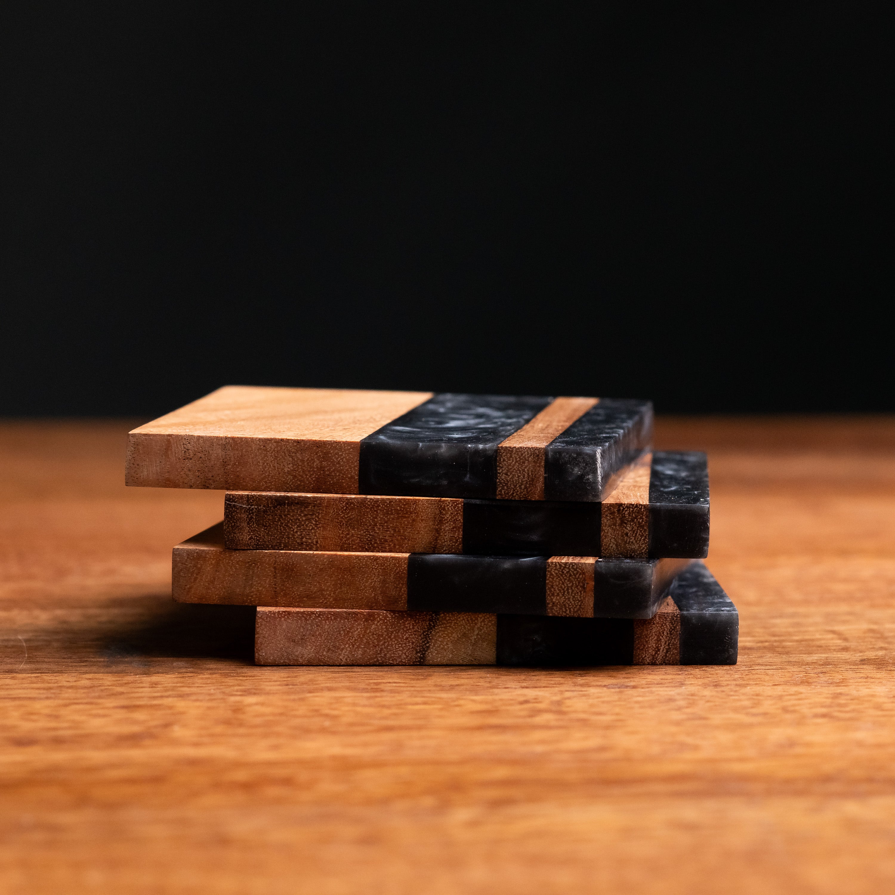 Artemish Epoxy Resin Coaster Set of 4 – Modern Minimalism – Durable and Absorbent – 9" x 9" x 1.5