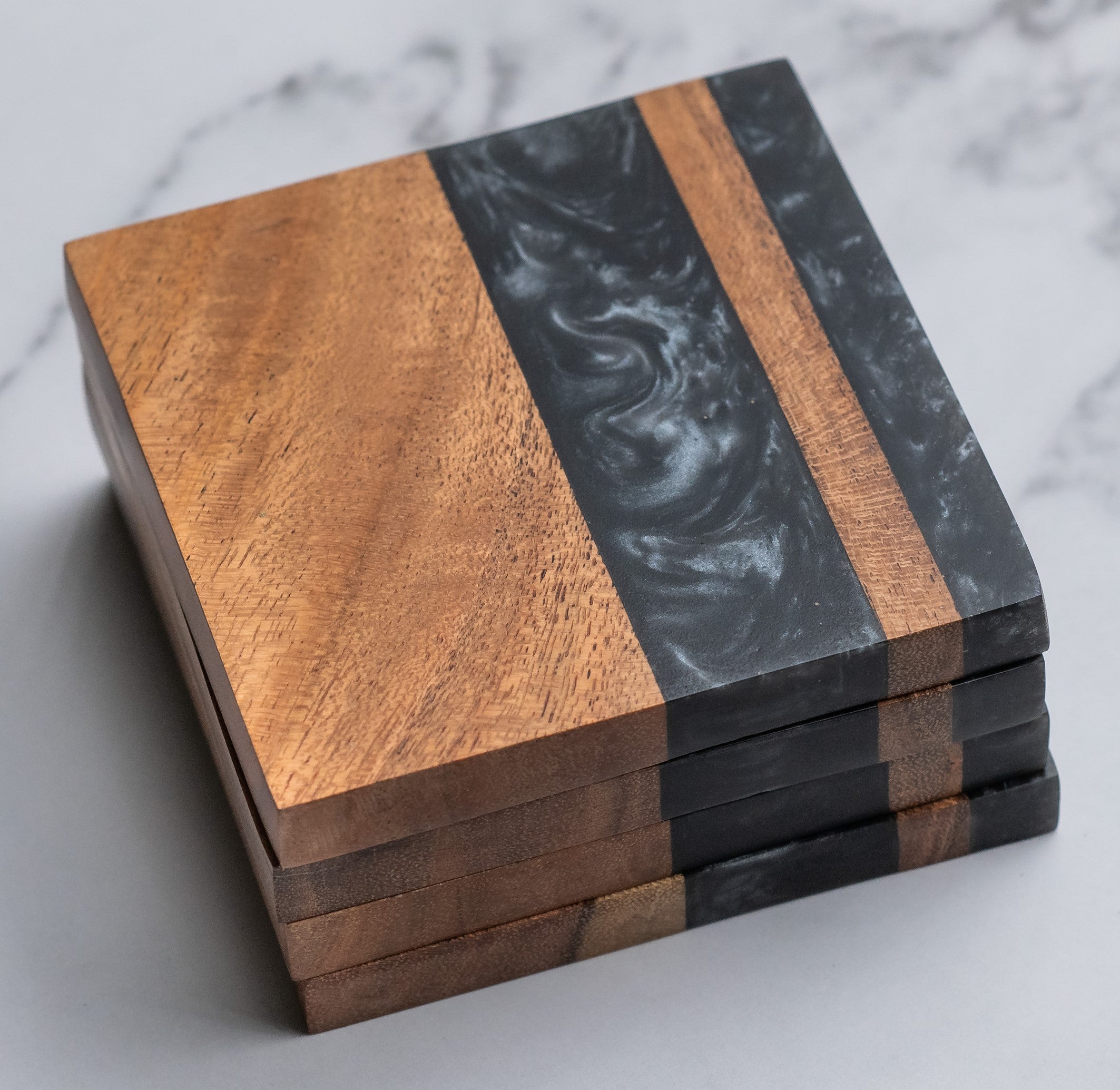 Artemish Epoxy Resin Coaster Set of 4 – Modern Minimalism – Durable and Absorbent – 9" x 9" x 1.5