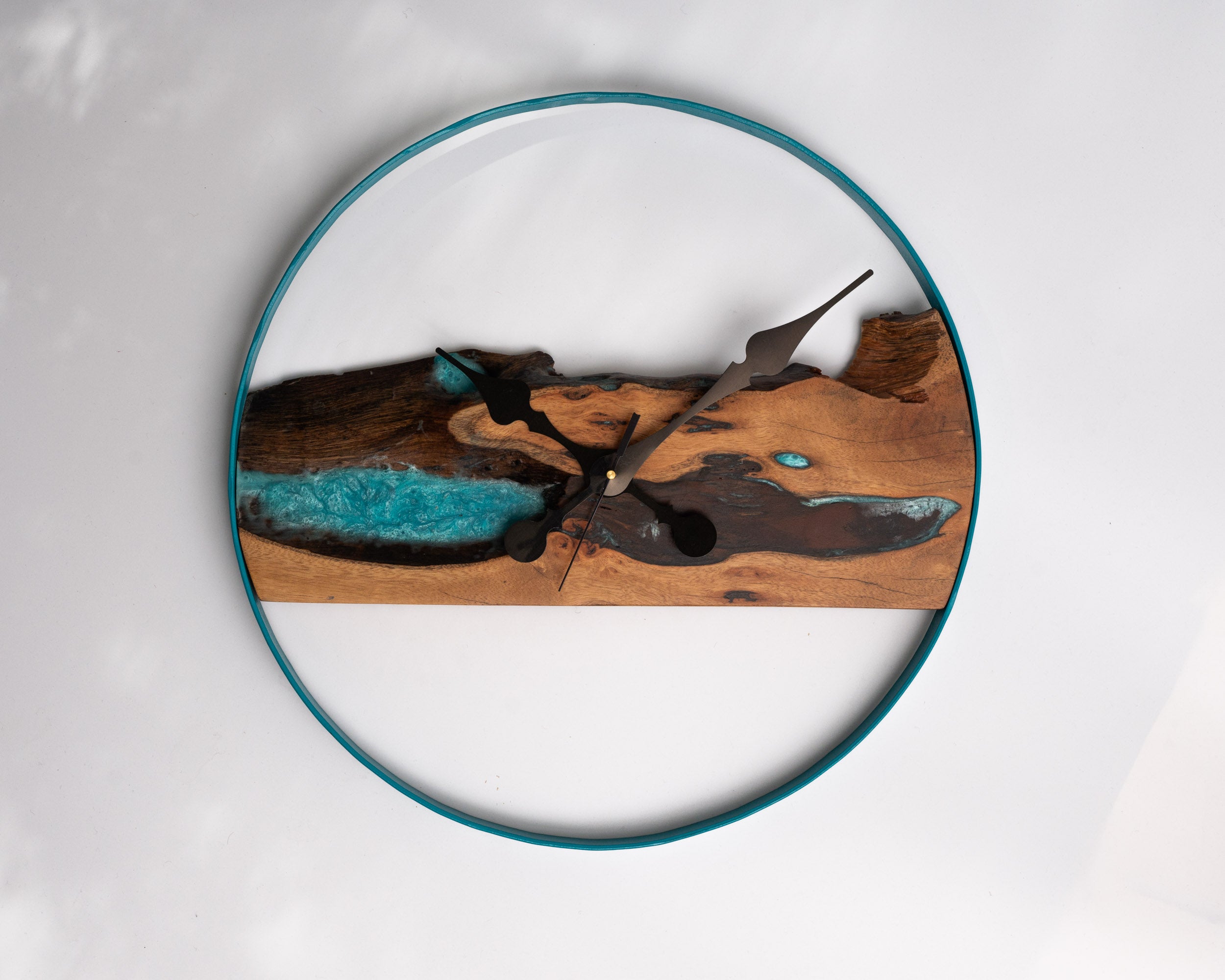 Acacia Wood & Epoxy Wall Clock – Countryside Charm