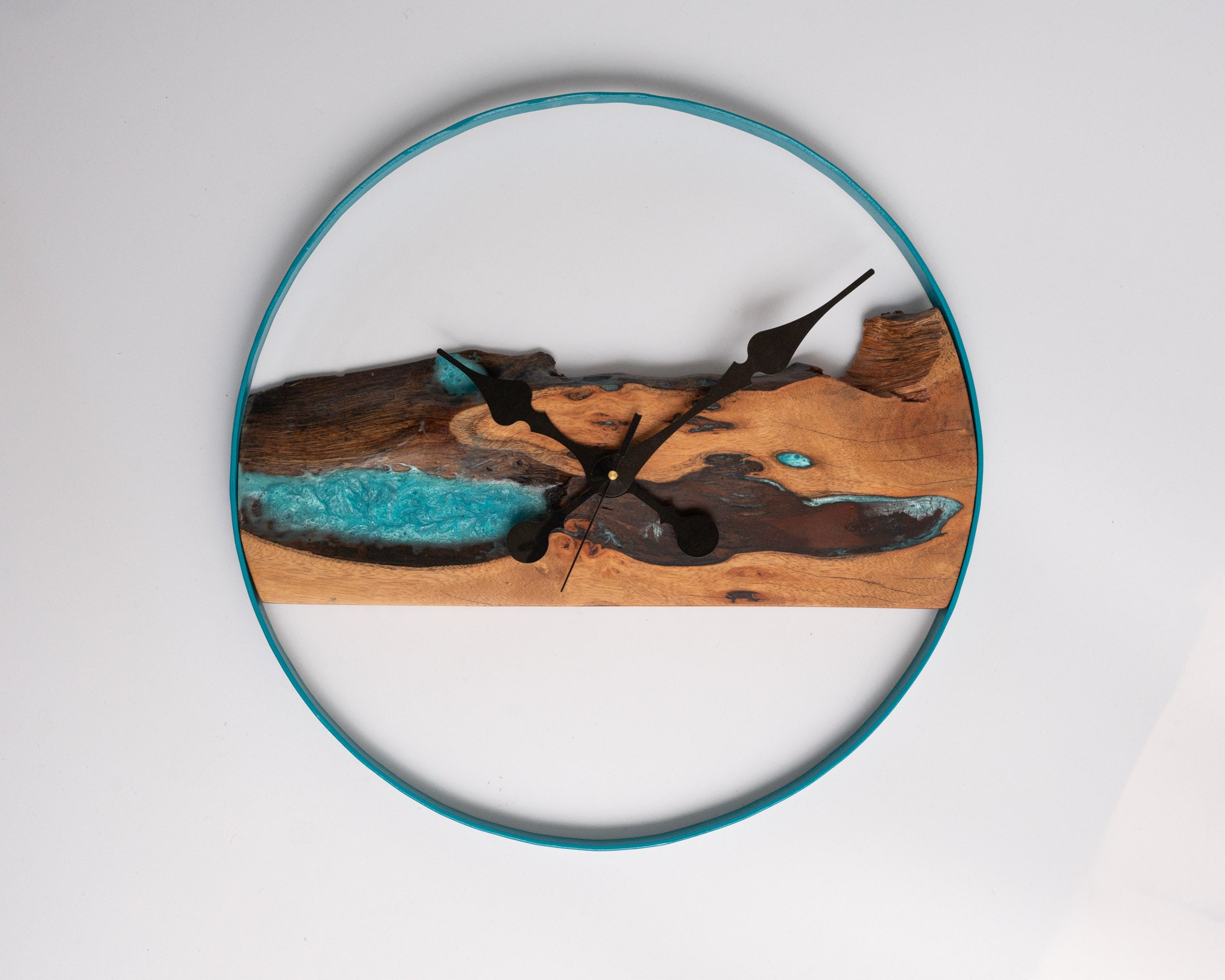 Acacia Wood & Epoxy Wall Clock – Countryside Charm