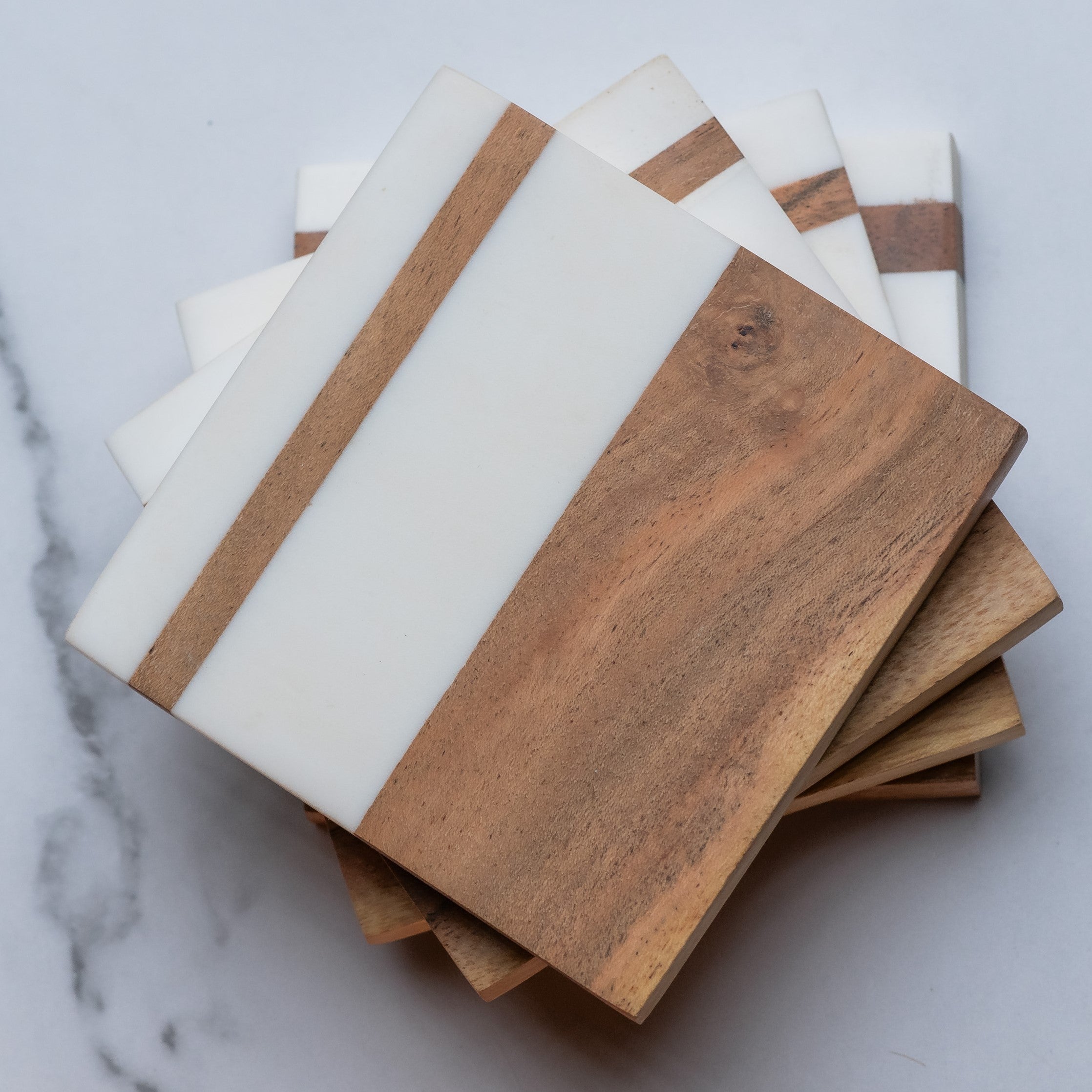 Artemish Epoxy Resin Coaster Set of 4 – Modern Minimalism – Durable and Absorbent – 9" x 9" x 1.5