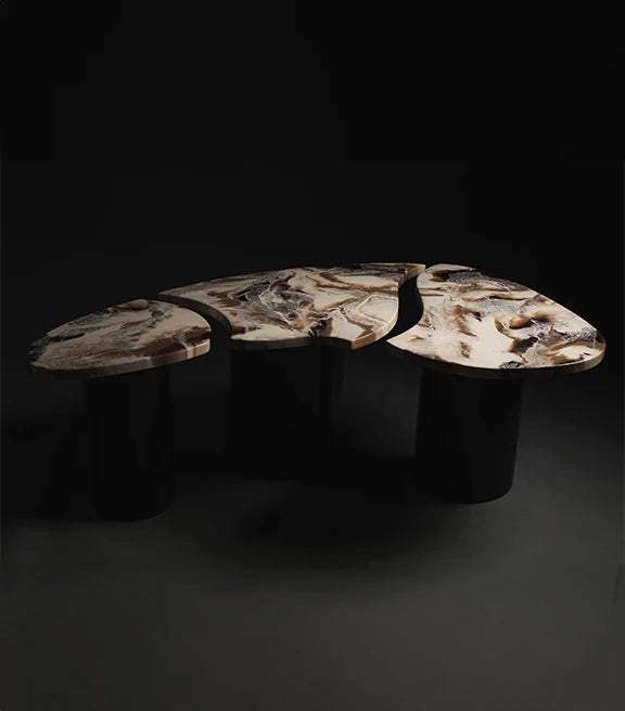 Artēmish Cappuccino Table – Playful Elegance – Versatile Coffee Table Set – 47 x 30 x 18 cm