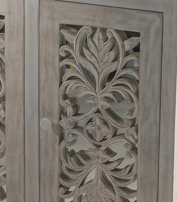 Corbett Side Board (White) – Tropical Elegance – Ample Storage Solution – 47 x 16 x 39 cm