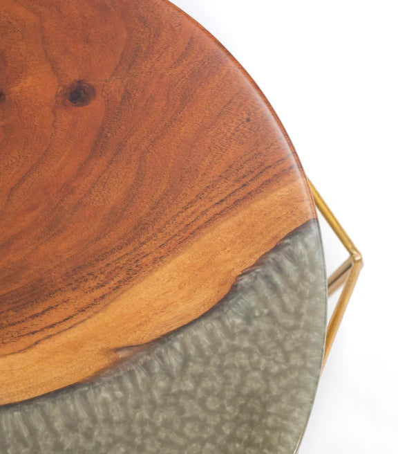 Crescent Grey Moon Table – Celestial Elegance – Unique Centerpiece – 28 x 21 x 18 cm