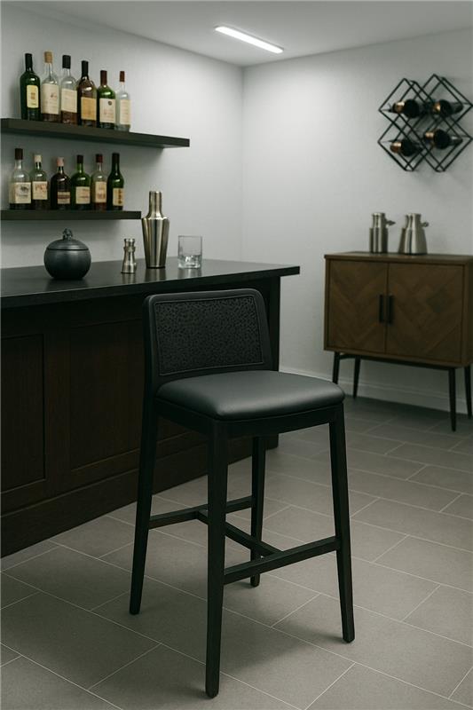 Artēmish Bar Chair (Black) – Comfortable Style – Ideal for Counter Seating – 40x42.5x120.5