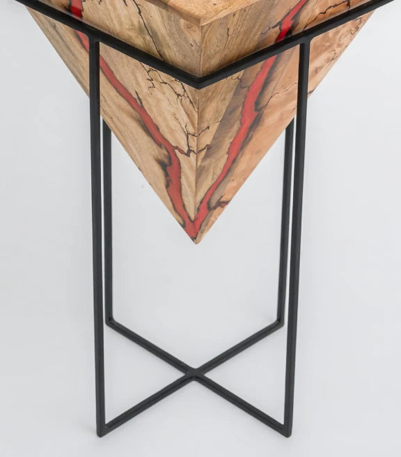 Mango Wood & Epoxy End Table – Floating Lava River Design