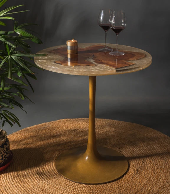 Acacia Wood & Epoxy Center Table – Ivory Coast Inspiration