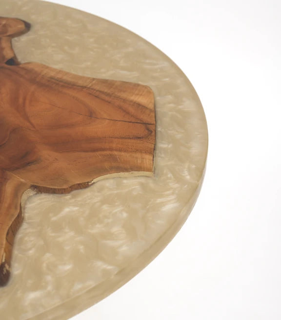 Acacia Wood & Epoxy Center Table – Ivory Coast Inspiration