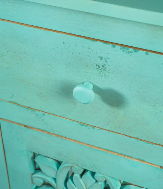 Corbett Side Board (Green) – Functional Artistry – Elegant Storage Solution – 47 x 16 x 39 cm