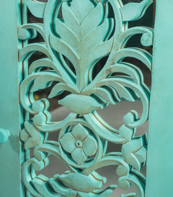 Corbett Side Board (Green) – Functional Artistry – Elegant Storage Solution – 47 x 16 x 39 cm