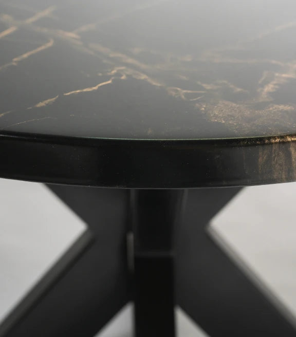 Engineered Wood & Epoxy Nested Tables – Noir & Gold Opulence