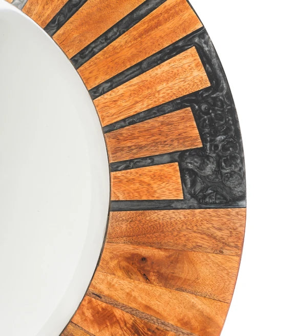 Wood Wheel Mirror